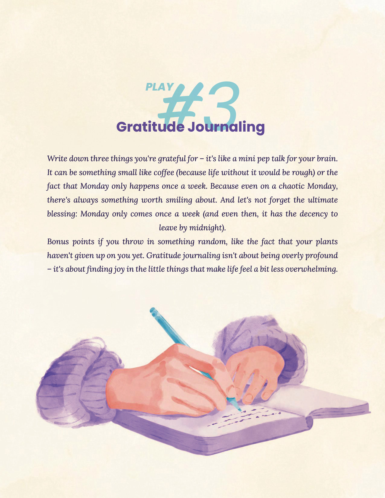 Anxious chapter sample play: Gratitude Journaling (Play 3)